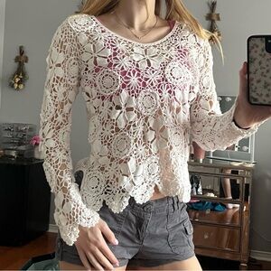 3/$25!!! Vintage Crochet “Together” Long Sleeve